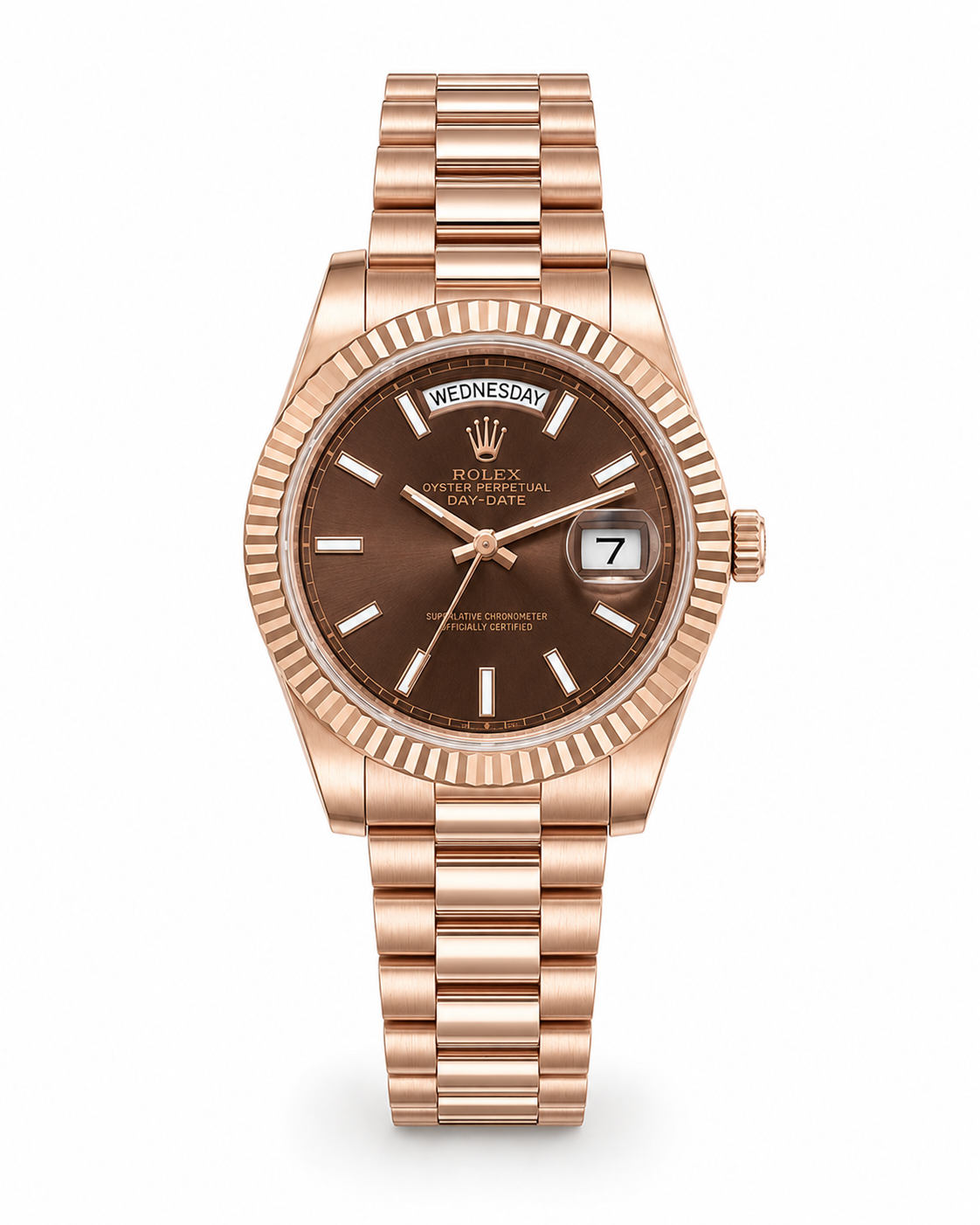 ROLEX DAY-DATE ROSEGOLD BROWN