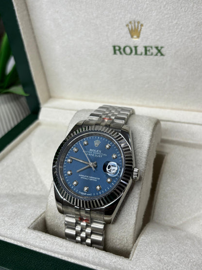 RLX DATE-JUST BLUE AUTO