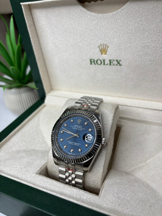 RLX DATE-JUST BLUE AUTO
